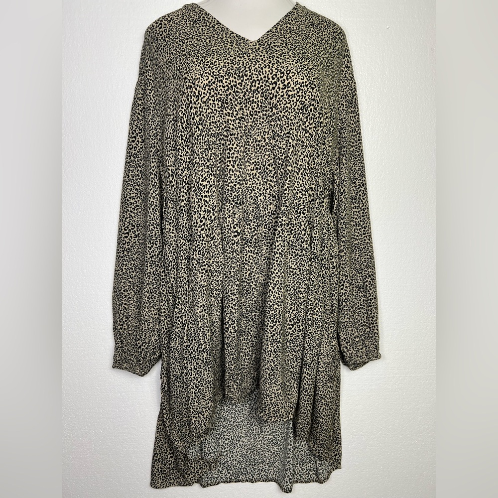 A New Day Leopard Print Tiered Dress NWT